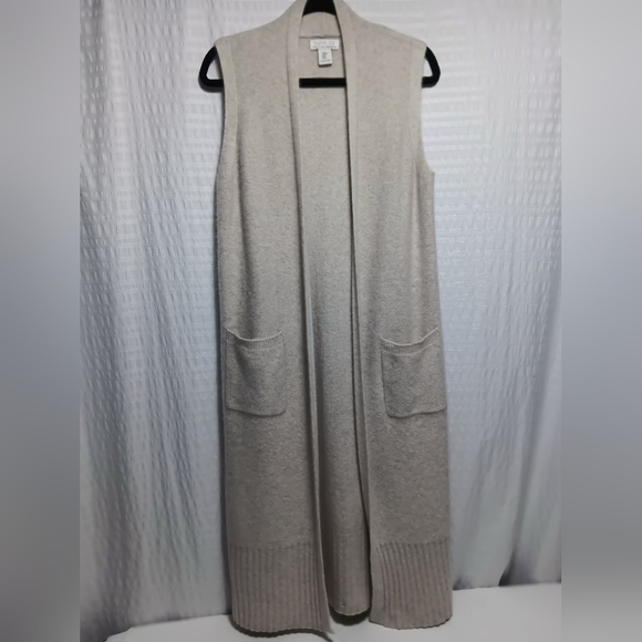 Rachel Zoe 💯 2ply Cashmere Maxi Sweater Vest. Size M - Picture 1 of 7